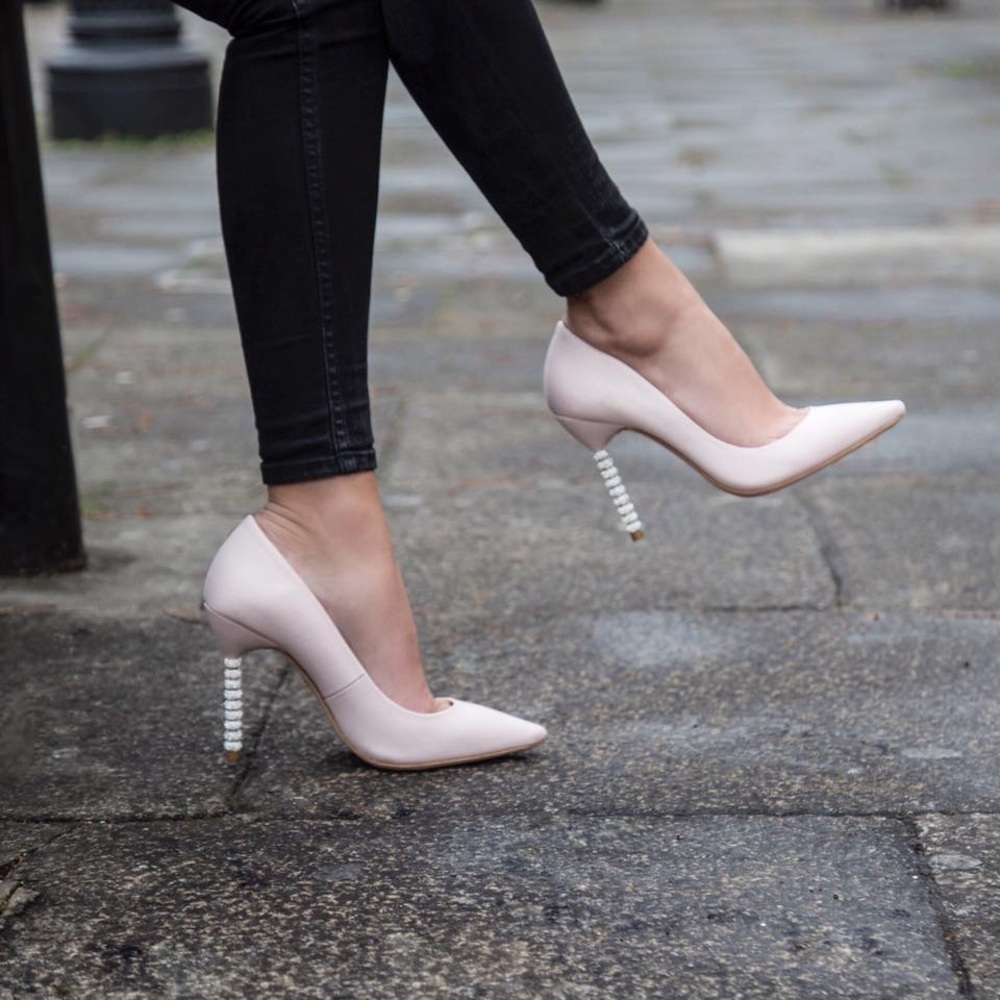 Crystal Sophia Webster Coco Ice Pink Satin Pumps